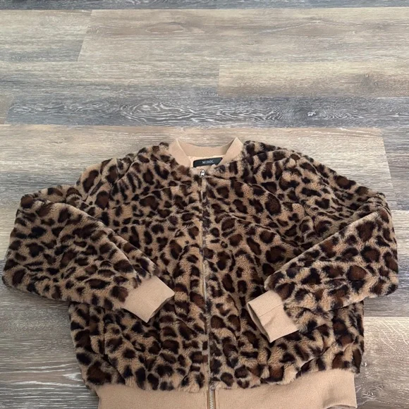 Leopard Soft Print Faux Fur Jacket - Picture 1 of 2